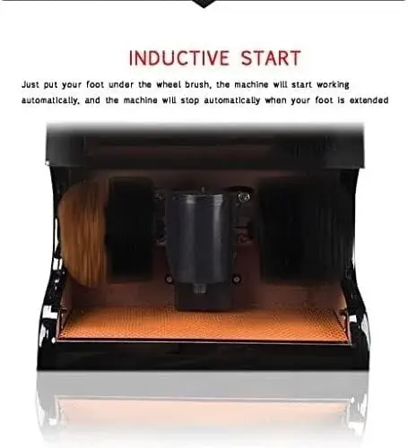 Automatic Vertical Shoe Polisher Machine - Electric Induction Shoe Brush for Hotel Lobby & Home, Silent Rotation Polishing Device in Elegant White & Gold Finish