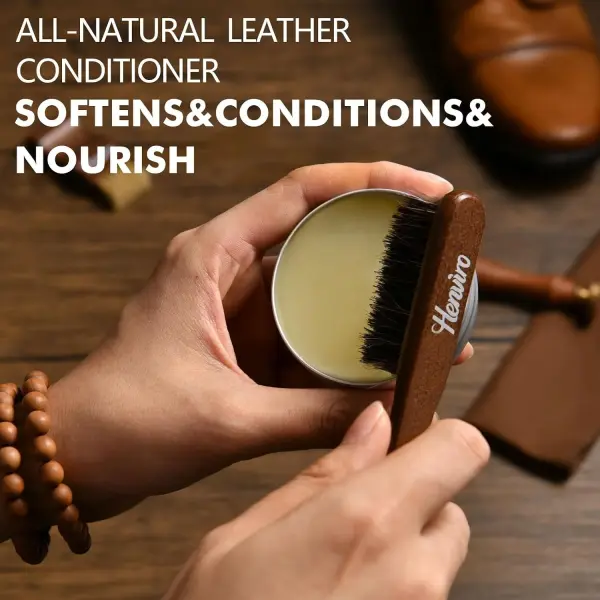 Leather Shoe Polish Kit - Birthday Gifts for Men, Dad, Shoe Shine Kit, Leather Boot Care Kit, Mens Gifts Ideas