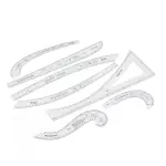 Fashion Pattern Design Ruler Set with 7 Pieces for Drafting and Drawing, Great for Tailors and Sewing Enthusiasts