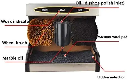 Automatic Induction Shoe Polisher, Portable Electric Cleaner with Stainless Steel Brush for Dust Removal and Polishing Leather Shoes, Easy Use Home Care Kit