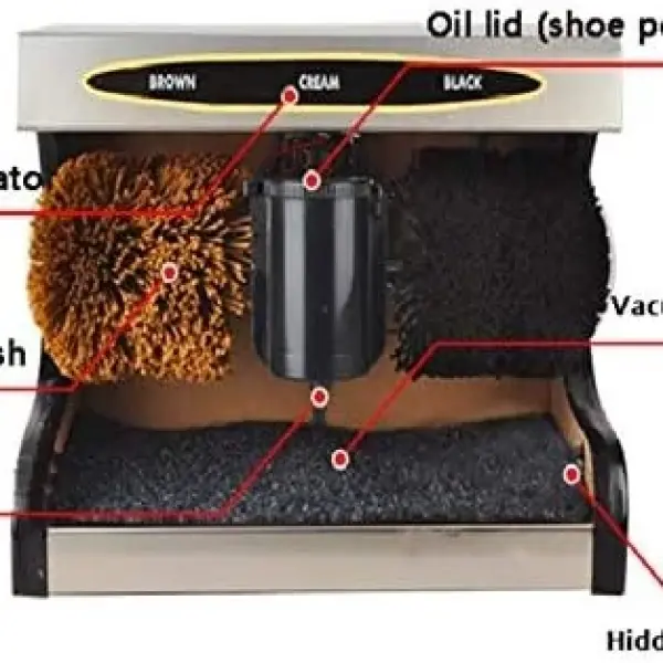 Automatic Induction Shoe Polisher, Portable Electric Cleaner with Stainless Steel Brush for Dust Removal and Polishing Leather Shoes, Easy Use Home Care Kit