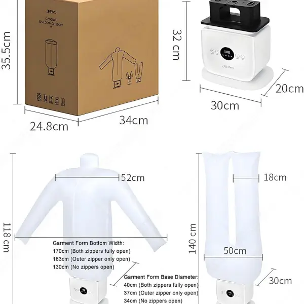 Automatic Ironing Machine,Wrinkle Removal,Timed Drying & Ironing,Built-in Aromatherapy Tank,Inflatable Steamer with Garment Mold,Pants Mold,Shoe & Hat Rack and Spray Bottle