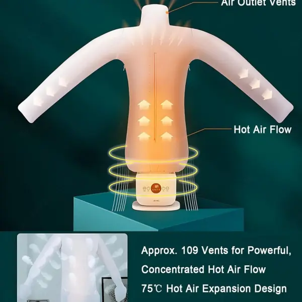 Automatic Ironing Machine,Wrinkle Removal,Timed Drying & Ironing,Built-in Aromatherapy Tank,Inflatable Steamer with Garment Mold,Pants Mold,Shoe & Hat Rack and Spray Bottle