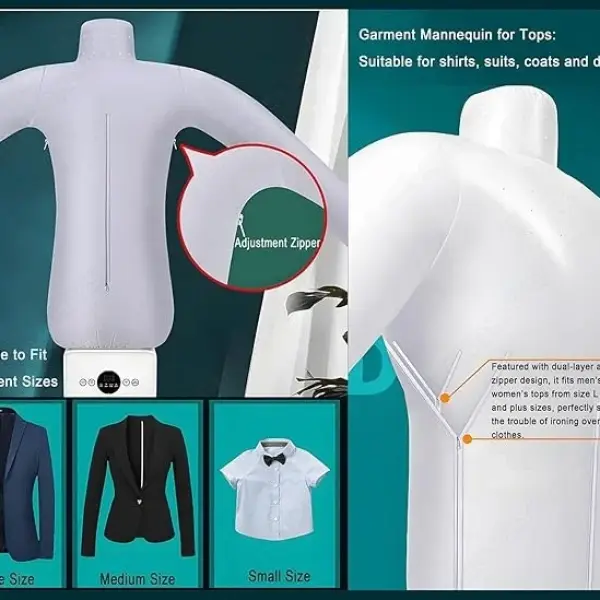Automatic Ironing Machine,Wrinkle Removal,Timed Drying & Ironing,Built-in Aromatherapy Tank,Inflatable Steamer with Garment Mold,Pants Mold,Shoe & Hat Rack and Spray Bottle