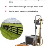 Boot Scrubber, Stainless Steel Shoe Brush Scraper & Footwear Cleaner, with Water Spray Gun, Automatic Scrubber Boot Scraper Boot Brush Mud Remover for Livestock Farm