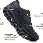 Shoes for Crews Women's Slip-Resistant Work Sneakers - Comfortable, Lightweight, Water-Resistant & Non-Slip Safety Shoes for Women - Ideal for Food Service, Healthcare, Retail & More - Vitality II