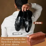 13 Pcs Shoe Polish Kit, Leather Boot Care Set with Horsehair Brushes, Wax, Sponges, Gifts for Men Dad
