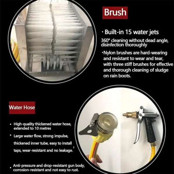 Stainless Steel Boot Cleaning Brush with Water Spray Gun - Effective Mud Removal Tool for Hard-to-Reach Areas, Ideal for Outdoor Gear & Footwear Maintenance