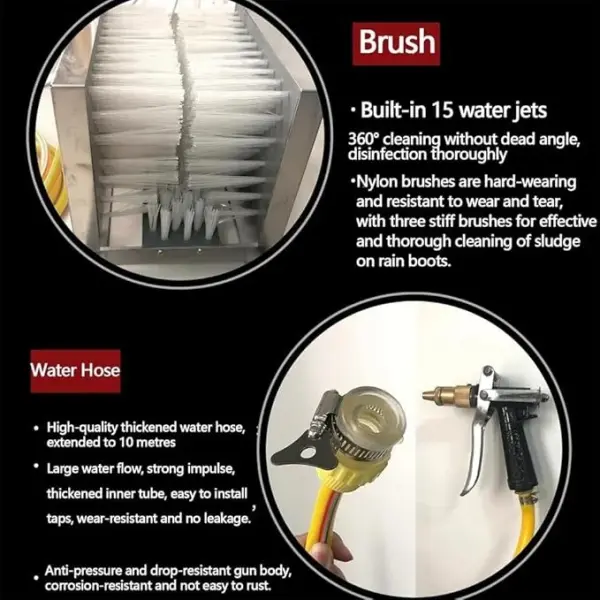 Stainless Steel Boot Cleaning Brush with Water Spray Gun - Effective Mud Removal Tool for Hard-to-Reach Areas, Ideal for Outdoor Gear & Footwear Maintenance