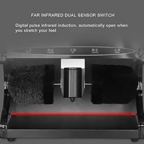 Automatic Electric Shoe Polisher Machine - Vertical Shine Device with Sensor for Dusting, Polishing, Oiling & Waxing - Ideal for Home, Hotels & Businesses (Black/Silver)