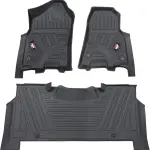 MotorPower Care, 3D TPE Floor mat, for Compatible with fits/ 2019 to 2024 Dodge Ram 1500 Crew Cab New Body (NOT for Classic Models) TPE All Weather, Heavy Duty Floor Liner Custom