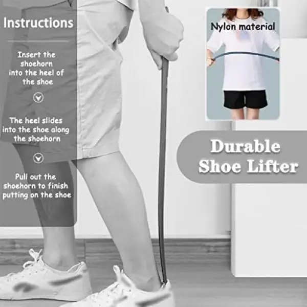 Long Handle Shoe Horn & Magnetic Boot Lifter - Essential Footwear Access Tool for Seniors, Elderly, Disabled & Pregnant Women - Comfort & Independence Made Easy
