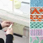 Oiyekntd Knitting Machine, 6.5mm Mid Gauge 150 Stitches Plastic Domestic Knitting Machine with Accessories Household Sewing Tool Set for Women Home Sock Hat Scarf