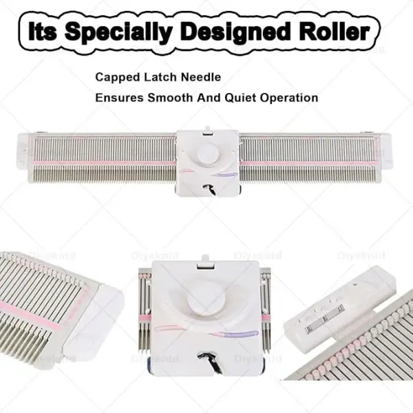 Oiyekntd Knitting Machine, 6.5mm Mid Gauge 150 Stitches Plastic Domestic Knitting Machine with Accessories Household Sewing Tool Set for Women Home Sock Hat Scarf