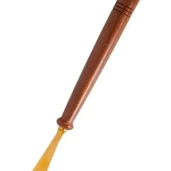 Premium Shoe Horn for Women & Seniors - Retro Brass Shoe Helper with Round Hook for Effortless Footwear Access & Comfort Red+Gold 46 * 4cm
