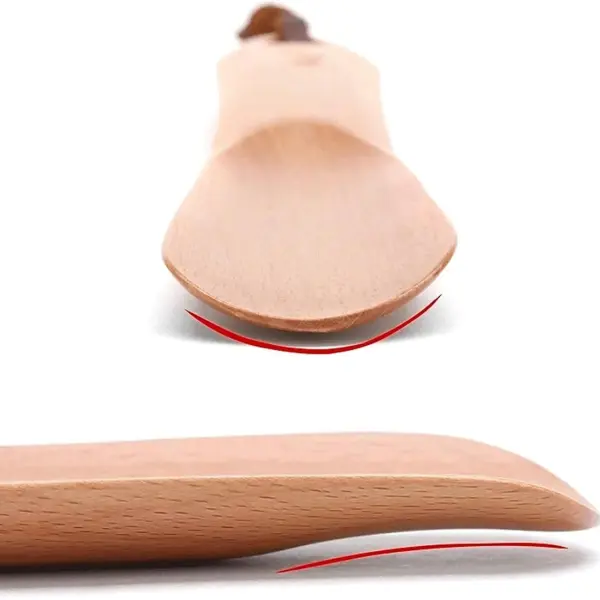 Metal Shoe Horn-Long Shoe Horn Solid Wood Shoe Lifter for Household Lazy People wear Shoes Shoehorn