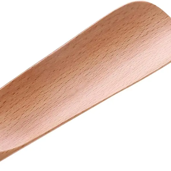 Metal Shoe Horn-Long Shoe Horn Solid Wood Shoe Lifter for Household Lazy People wear Shoes Shoehorn