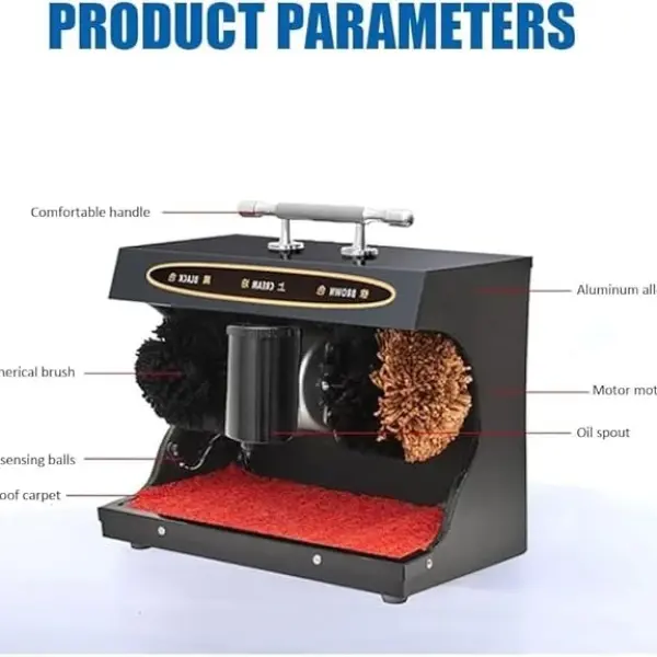 Commercial Electric Shoe Polisher Machine for Hotels - Dual Brush Automatic Cleaner Kit for Leather Shine & Dust Removal (Black Gold) - Professional Shoe Care Solution