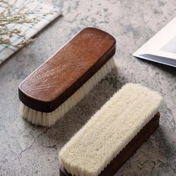 Wool Solid Wood Shoe Brush with Super Soft Bristles Does Not Damage Shoes for Cleaning