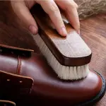 Wool Solid Wood Shoe Brush with Super Soft Bristles Does Not Damage Shoes for Cleaning