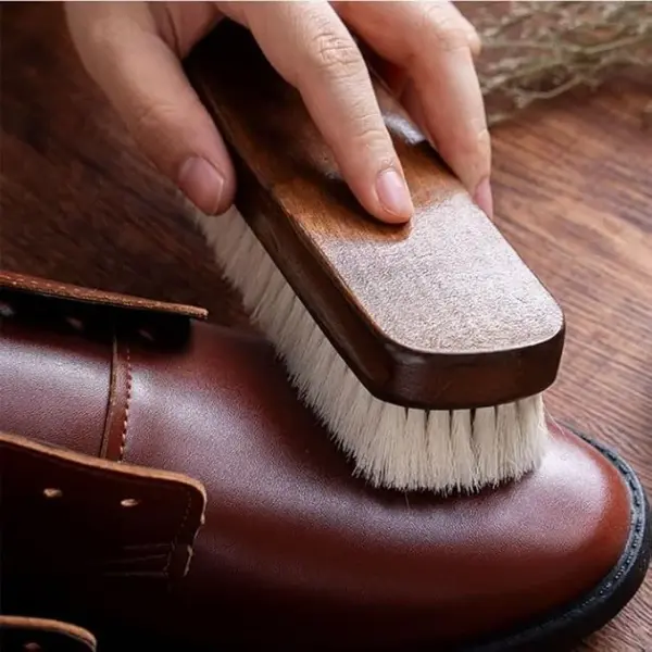 Wool Solid Wood Shoe Brush with Super Soft Bristles Does Not Damage Shoes for Cleaning