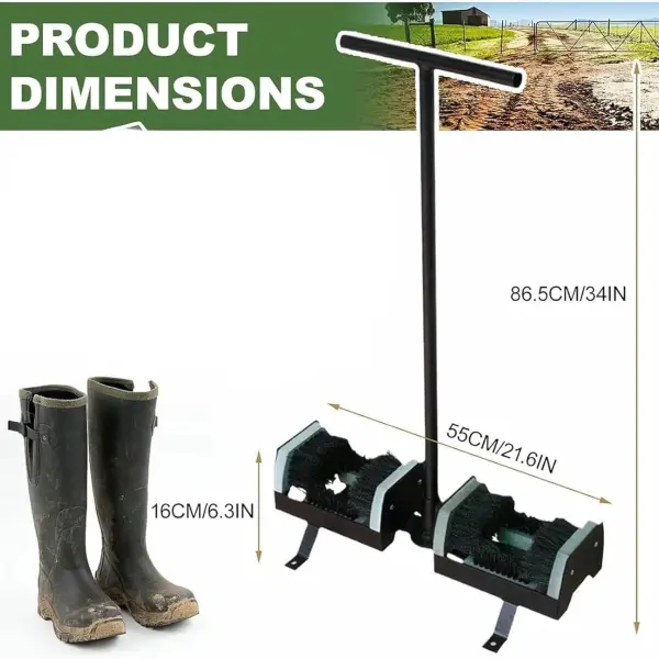 Outdoor Boot Scrubber Brush with Handle - Efficiently Cleans Mud & Dirt from Shoe Soles - Ideal for Garden, Front Door & Outdoor Use - Durable & Easy to Use