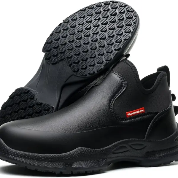 Hiwell Chef Shoes Waterproof Oilproof Comfortable Anti Slip Shoes for Men, Food Service Chef Kitchen Non Slip Work Shoe