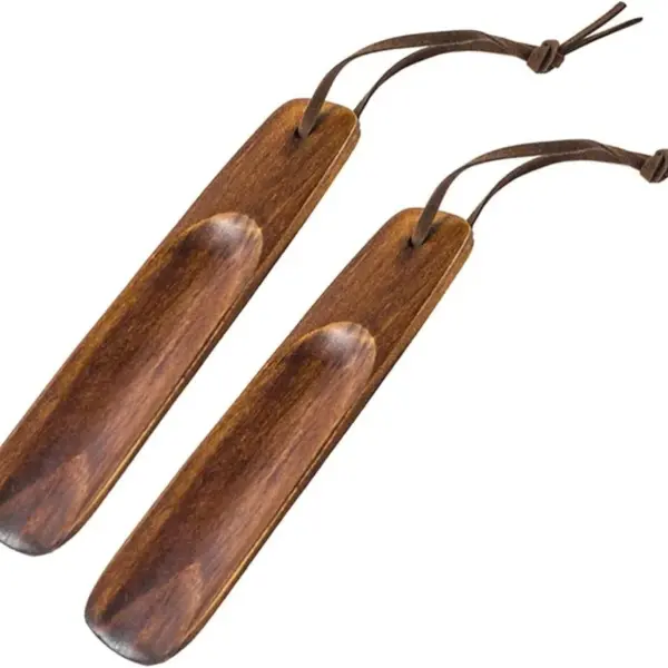 2pcs Shoe Horn Wooden Long Handled Shoehorn for Old Pregnant Men Women Kids Boots Shoes