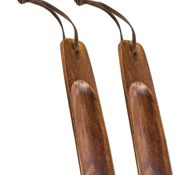 2pcs Shoe Horn Wooden Long Handled Shoehorn for Old Pregnant Men Women Kids Boots Shoes