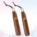 2pcs Shoe Horn Wooden Long Handled Shoehorn for Old Pregnant Men Women Kids Boots Shoes