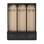 Hall Tree with Bench and Shoe Storage, Entryway Coat Rack with 8 Hooks, Clothes Racks for Hanging Closet, Mudroom Bench with Storage and Seating, Garment Storage Rack,A-1