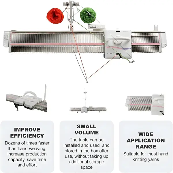 Efficient Knitting Machine Kit, 6.5mm Gauge, 150 Stitches, Complete Plastic Sewing Tool Set with Accessories for Sweater Knitting, Ideal for Home Use