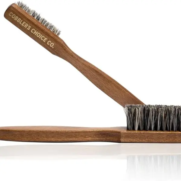 Cobbler’s Choice Co. Leather Care Kit with Horsehair Shoe Brush, Dauber Brush, Welt Brush, Microfiber Cloth - Brown