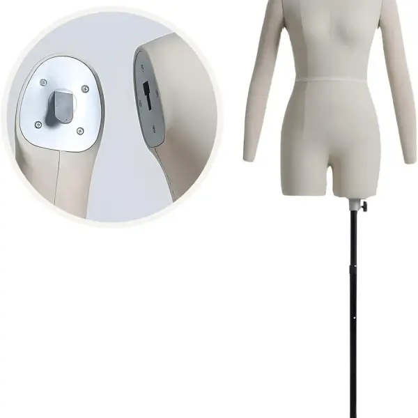 Adjustable XL Soft Foam Dress Form Mannequin with Arms - Tailor Dummy for Sewing, Fashion Design, Alterations, Pin-Friendly Female Model, Craft & Dressmaking Tool 86