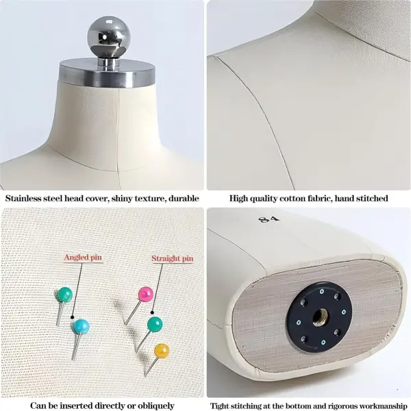 Adjustable XL Soft Foam Dress Form Mannequin with Arms - Tailor Dummy for Sewing, Fashion Design, Alterations, Pin-Friendly Female Model, Craft & Dressmaking Tool 86