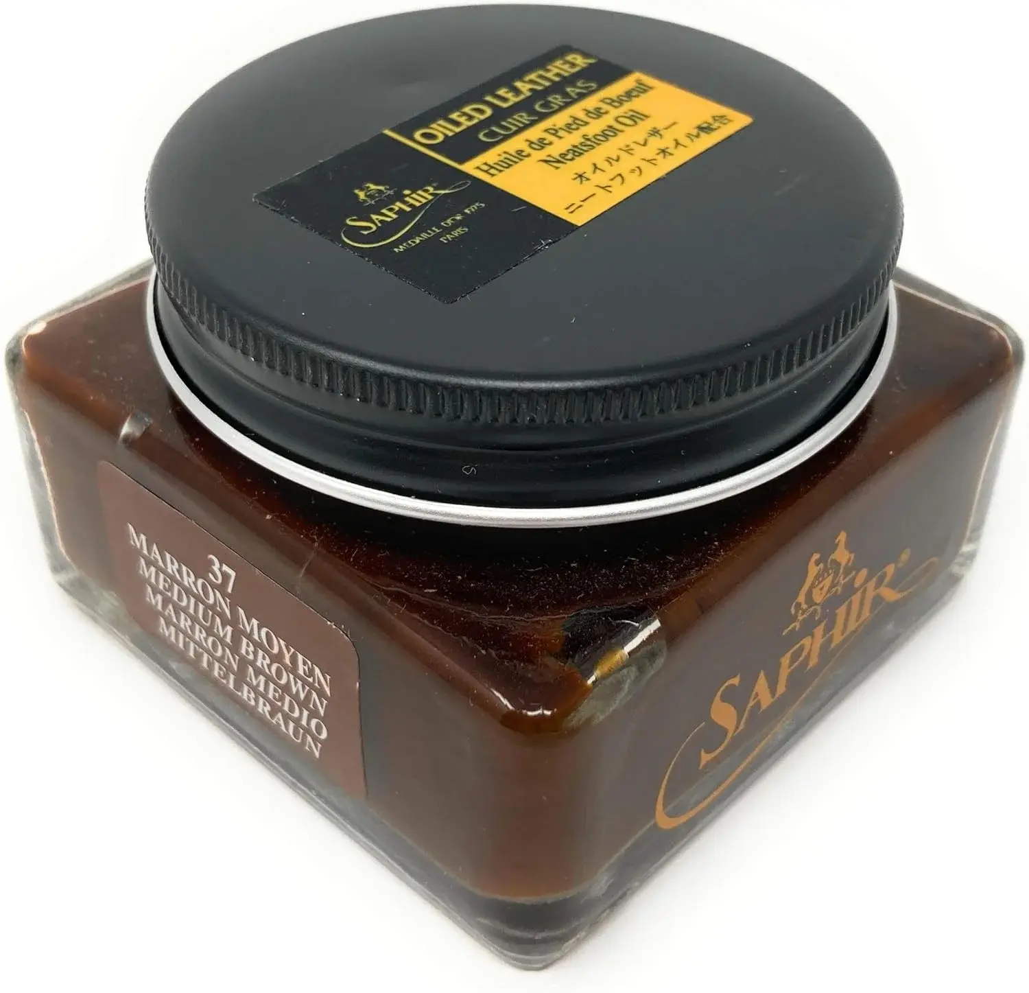SAPHIR Medaille d’Or Oiled Leather Cream with Neatsfoot Oil for Nourishing and Water Repellence