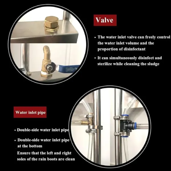 Shoe Cleaning Machine, Automatic Scrubber with Three-Sided Hard Brushes and Water Spray Gun for Removing Dust, Snow, and Mud – Ideal for Farms, Ranches, and Construction Sites