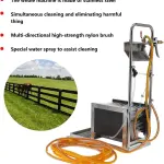 Shoe Cleaning Machine, Automatic Scrubber with Three-Sided Hard Brushes and Water Spray Gun for Removing Dust, Snow, and Mud – Ideal for Farms, Ranches, and Construction Sites