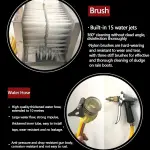 Stainless Steel Shoe Scraper Brush with Water Spray – 360° Boot Cleaner for Mud Removal, Perfect for Farms, Gardens, and Outdoor Activities