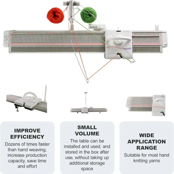 JINGEDD Automatic Knitting Machine Kit, Medium Gauge 6.5mm 150 Stitches Plastic Household Knitting Machine with Accessories Household Sewing Tool Set