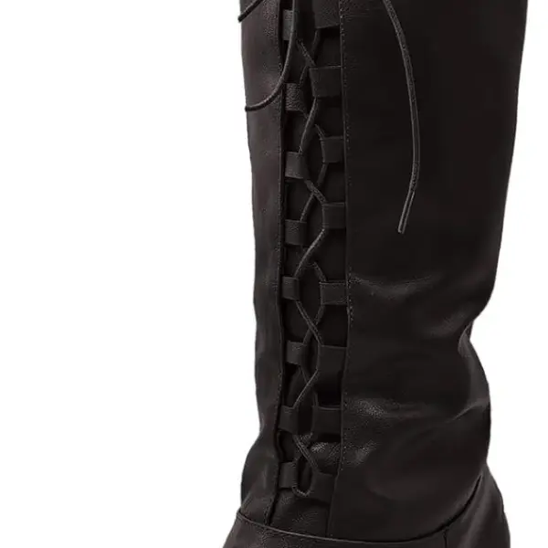 Men's Renaissance Boots Medieval Cosplay Boots Halloween Vintage Stage Pirate Viking Tied Shoes