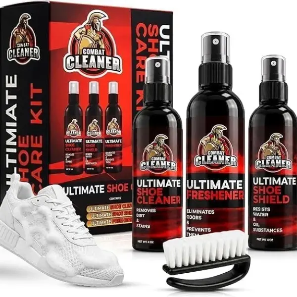 Combat Cleaner Shoe Cleaning Kit – Complete Sneaker Care Solution for Leather, Suede, Canvas, Mesh, Nubuck & More