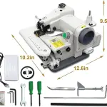 Portable Blind Hemming Machine 1200RPM High Speed Direct Drive Motor Adjustable Stitch Depth for Cotton Wool Synthetics Compact Desktop Sewing Tool with Metal Plate