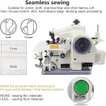 Portable Blind Hemming Machine 1200RPM High Speed Direct Drive Motor Adjustable Stitch Depth for Cotton Wool Synthetics Compact Desktop Sewing Tool with Metal Plate
