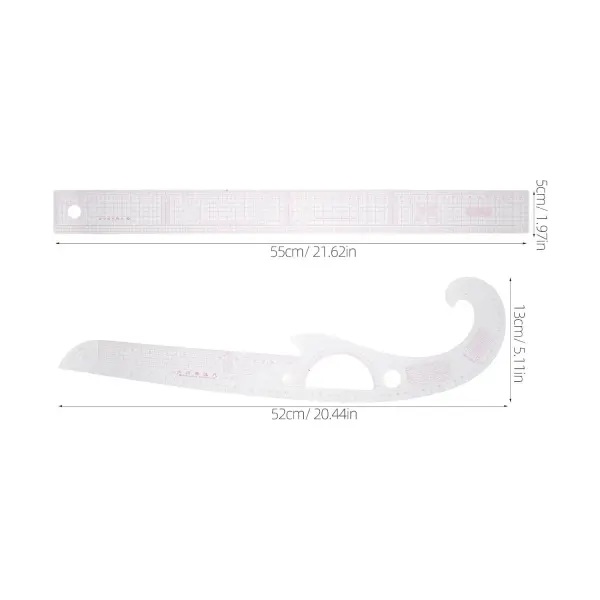 Multifunctional Sewing Ruler Set French Curve for Pattern Making and Garment Tailoring, Plastic Measuring Tool for Fashion Design and Dressmaking