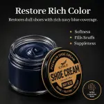 Eagle Shoe Shine Kit Navy Blue – 5-Piece Leather Shoe Polish & Cream Set with Brush & Cloths | Beeswax Waterproof Polish + Carnauba Wax Shoe Cream | Restore, Shine & Protect Dress Shoes & Boots