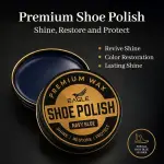 Eagle Shoe Shine Kit Navy Blue – 5-Piece Leather Shoe Polish & Cream Set with Brush & Cloths | Beeswax Waterproof Polish + Carnauba Wax Shoe Cream | Restore, Shine & Protect Dress Shoes & Boots