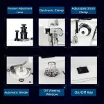 Industrial Fully Automatic Synchronous Sewing Machine with Table Stand and LED Sewing Light DIY 220V