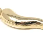 Ioka 14K Yellow Gold Cornicello Italian Horn Necklace Good Luck Charm Pendant with 0.8mm Box Chain
