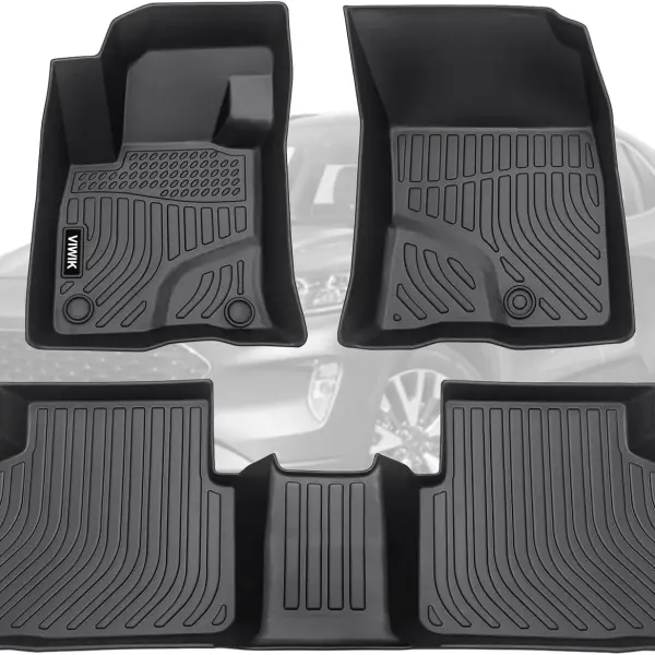 VIWIK Floor Mats Fit for Ford Escape 2020 2021 2022 2023 2024 (Not Hybrid), Car Mats All Weather Custom Floor Liners Full Set 1st and 2nd Row, TPE Car Accessories for Escape Not Hybrid